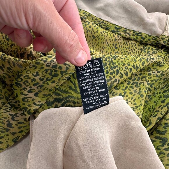 Norton Mcnaughton Woman 18W Leopard Print Midi Skirt Polyester Green & Yellow - Picture 9 of 9